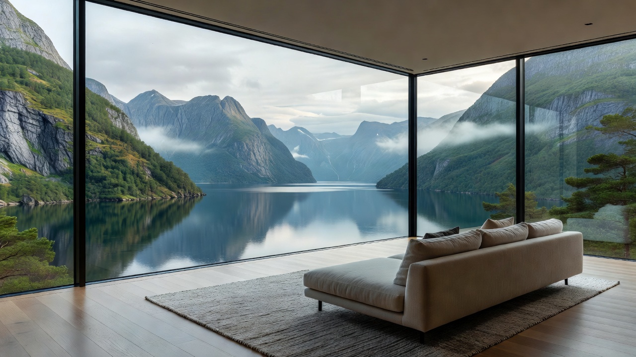 Fjord View Room with serene panoramic views over Norwegian water