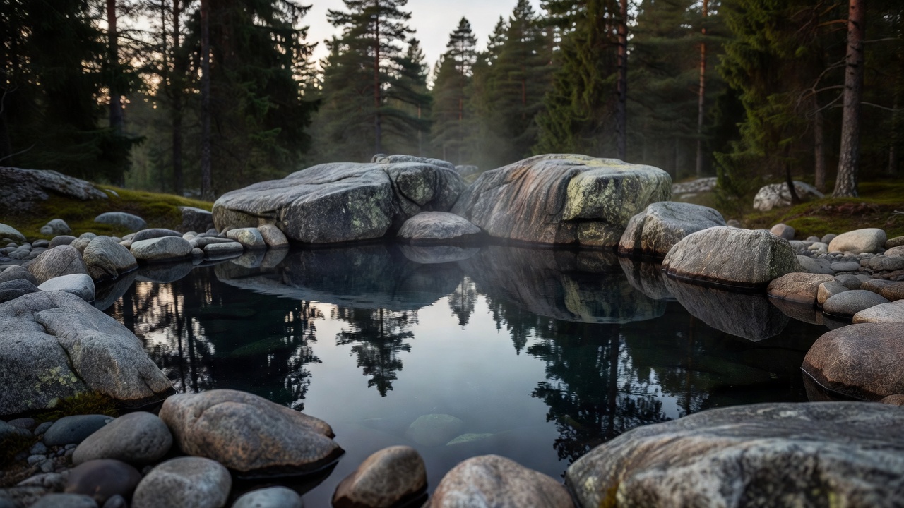 Nordic Spa hydrotherapy bath with stone texture