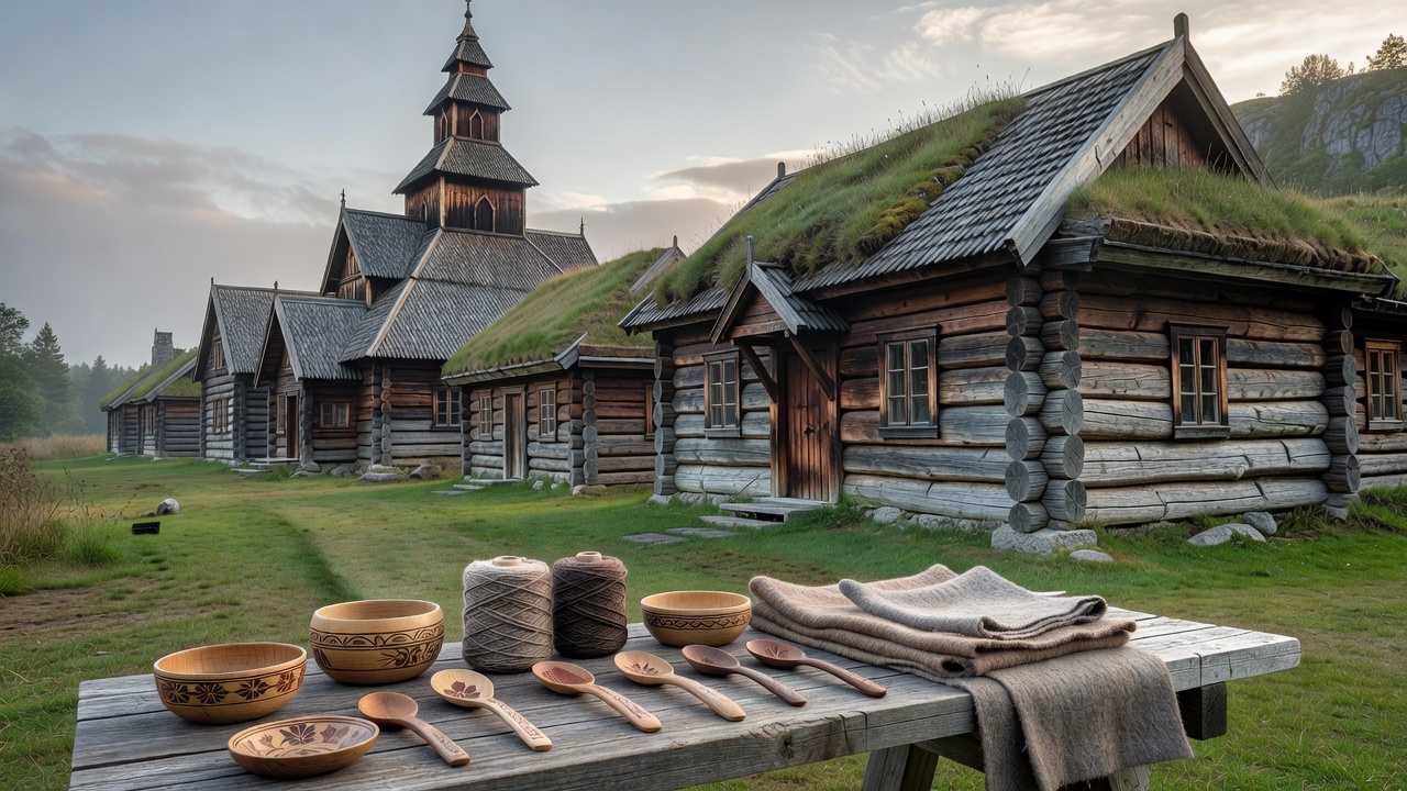 Norwegian heritage craft and historic wooden architecture