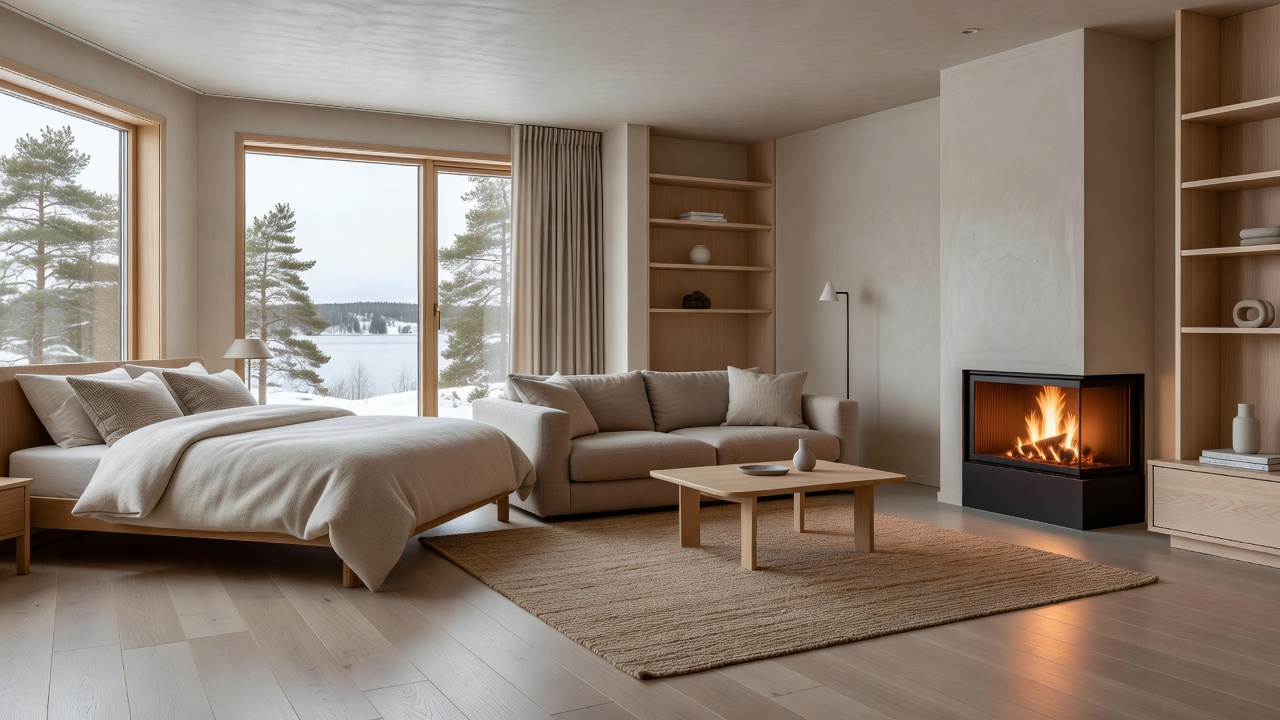Scandinavian Family Suite with interconnected bedroom and warm lounge
